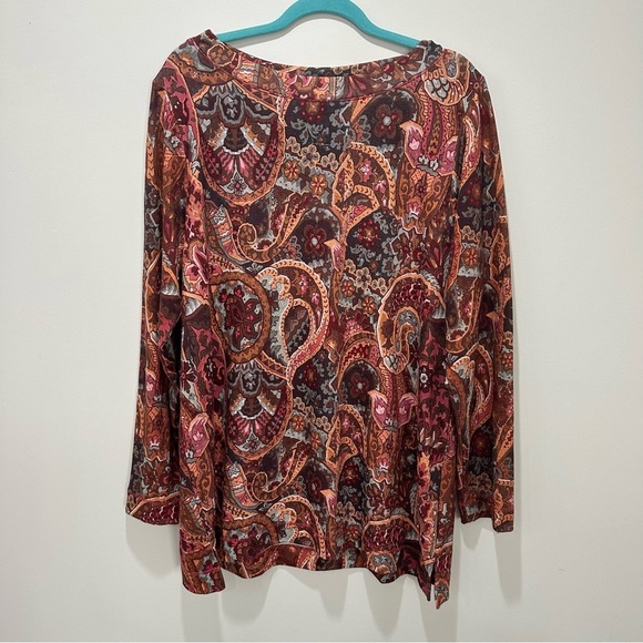 Soft Surroundings Autumnal Paisley Longline Tunic Top. 1X - Picture 1 of 5